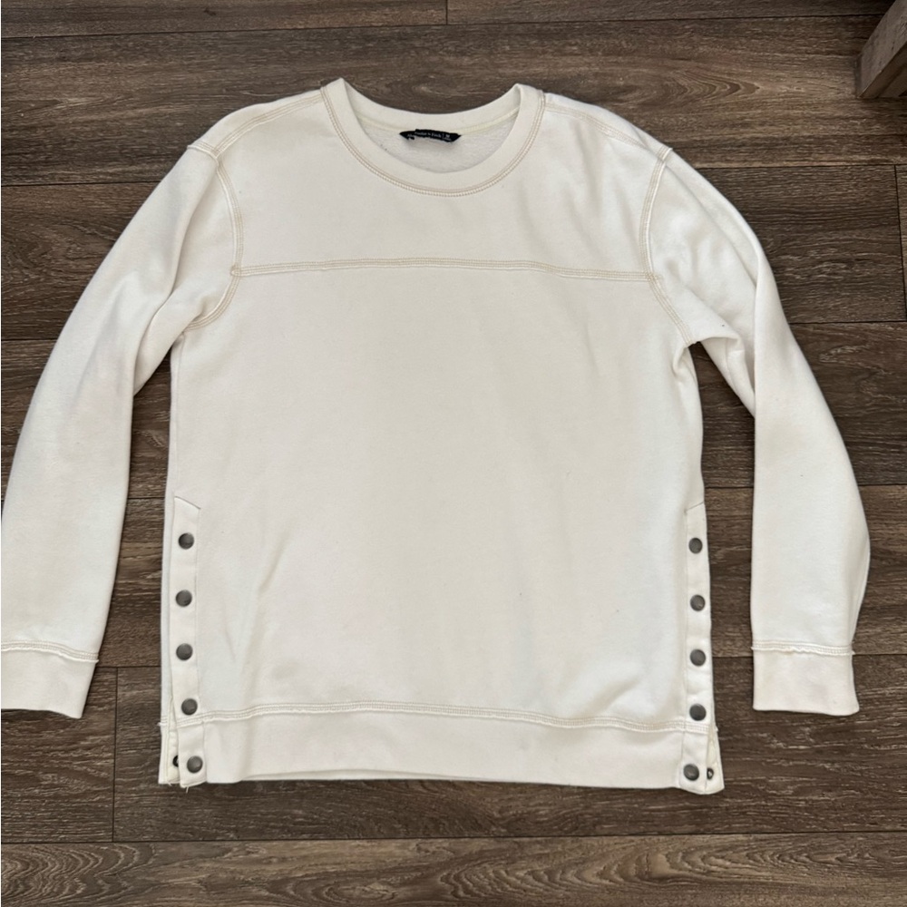 Abercrombie Cream Sweater with Button Accents
